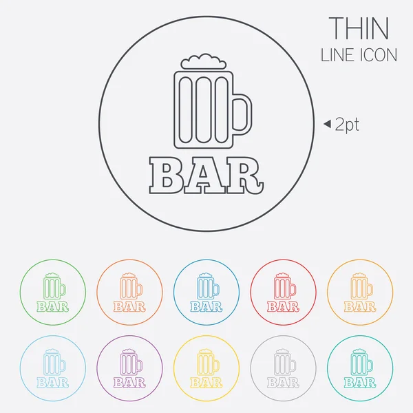 Bar veya Pub işareti simgesi. Bardak bira sembolü. — Stok Vektör