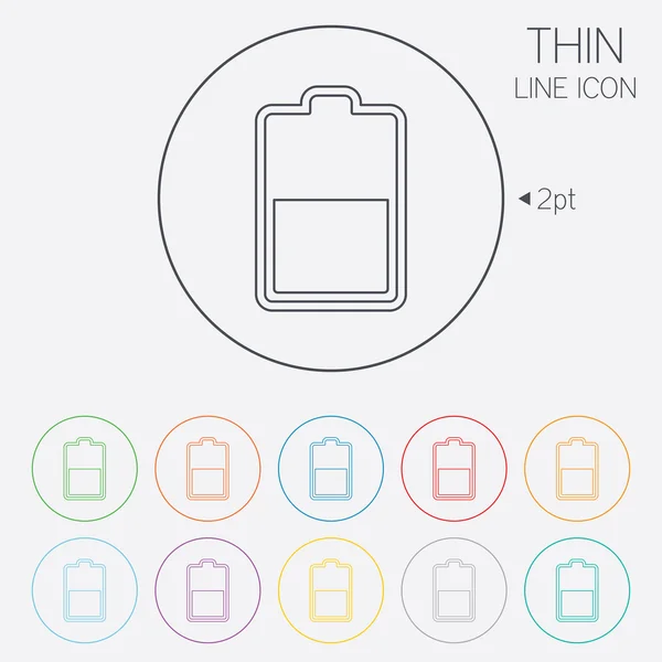 Icono de señal de nivel medio de batería. Baja electricidad . — Archivo Imágenes Vectoriales