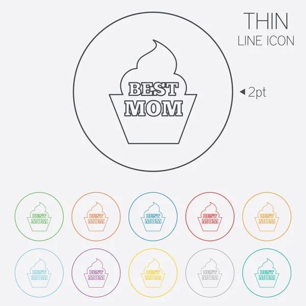 Best mom sign icon. Muffin food symbol. — Stock Vector