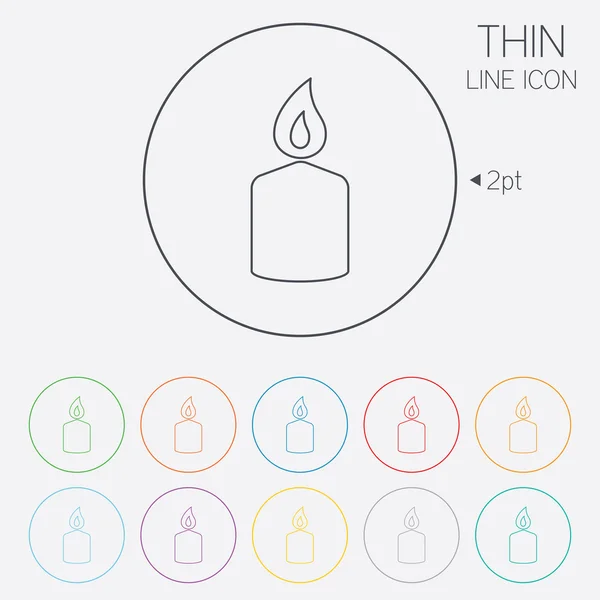 蝋燭の記号アイコン。火のシンボル. — ストックベクタ