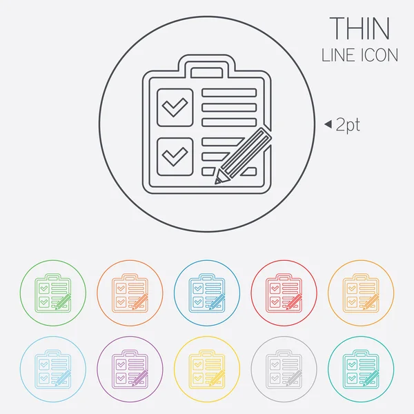 Checklista tecken ikon. Kontroll lista symbol. — Stock vektor