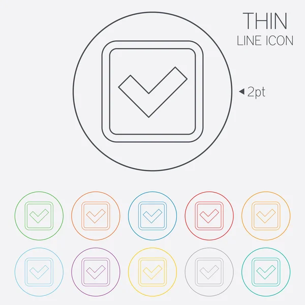 チェック マーク記号のアイコン。はい正方形の記号. — ストックベクタ
