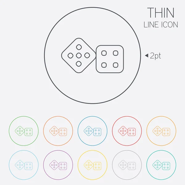 Ícone de sinal de dados. Símbolo do jogo Casino . — Vetor de Stock