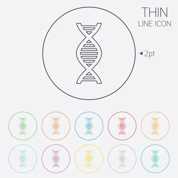 Icône de signe ADN. Symbole d'acide désoxyribonucléique . — Image vectorielle