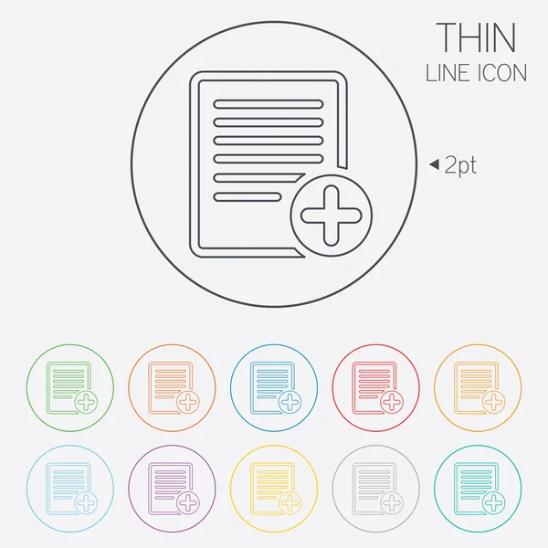 Icona del segno del file di testo. Aggiungi simbolo documento file . — Vettoriale Stock