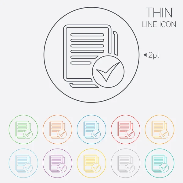 Tekst teken bestandspictogram. Controleer bestand document symbool. — Stockvector