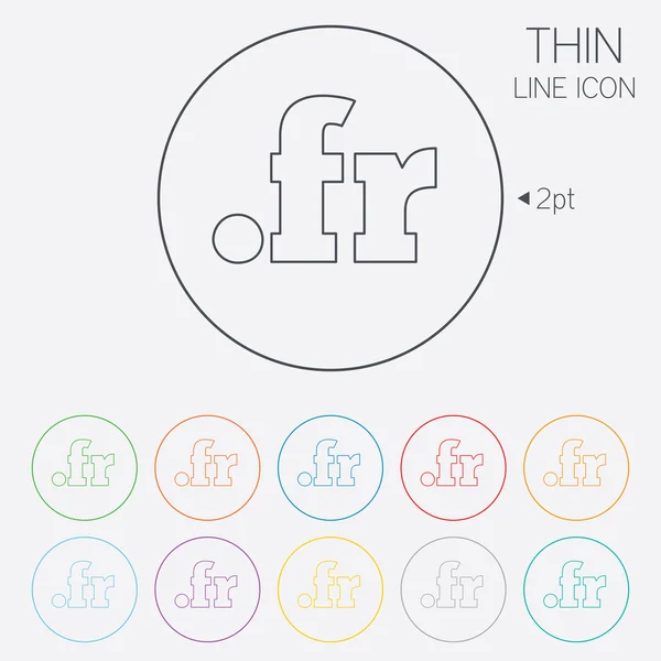 Domein fr teken pictogram. topniveaudomein voor internet — Stockvector