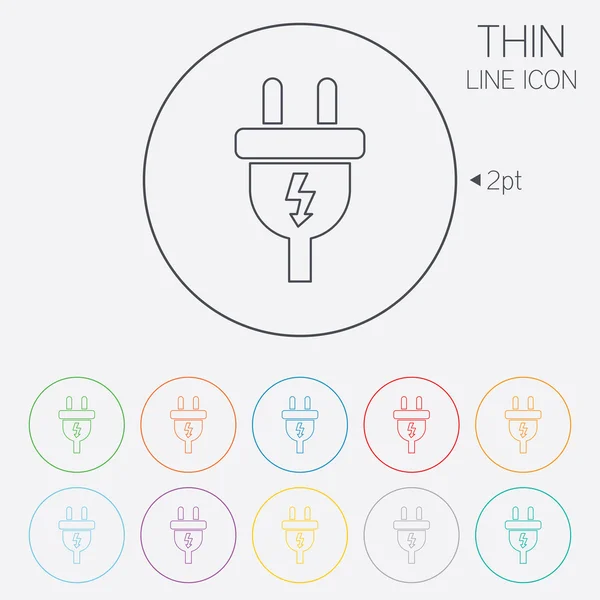 Ikona podepsat elektrické zástrčky. moc energie symbol. — Stockový vektor