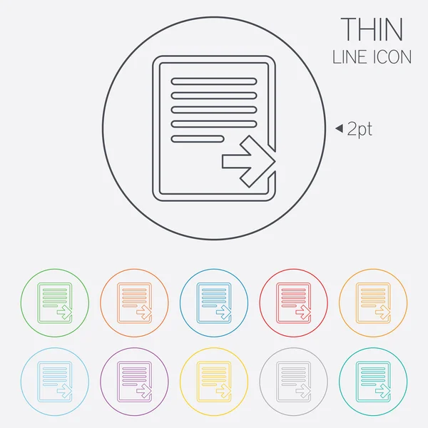 Pictogram exporteren bestand. bestand document symbool. — Stockvector