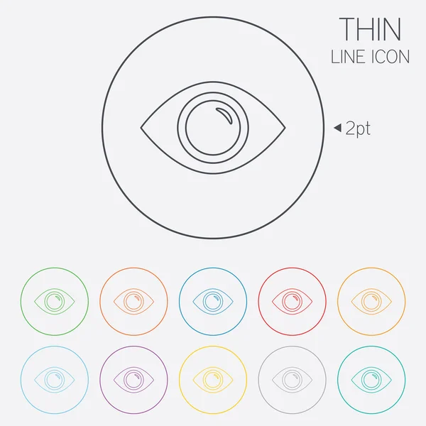 Teken oogpictogram. knop inhoud publiceren. — Stockvector