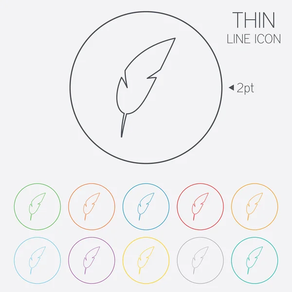 羽の記号アイコン。レトロなペンのアイコン. — ストックベクタ