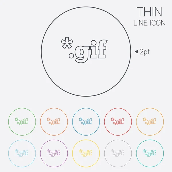Dosya GIF işareti simgesi. görüntü dosyası indir. — Stok Vektör