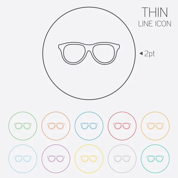 レトロなメガネ記号アイコン。眼鏡のフレームのシンボル. — ストックベクタ