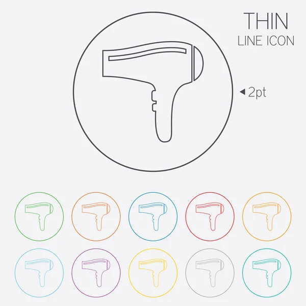 हेअर ड्रायर चिन्ह चिन्ह. केस कोरडे प्रतीक . — स्टॉक व्हेक्टर