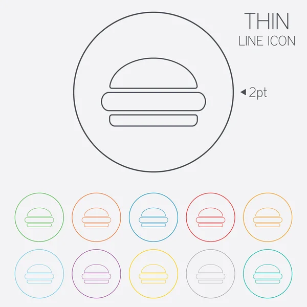 Hamburger sign icon. Fast food symbol. — Stock Vector