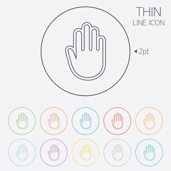 Teken pictogram van een hand. Geen vermelding of stop symbool. — Stockvector