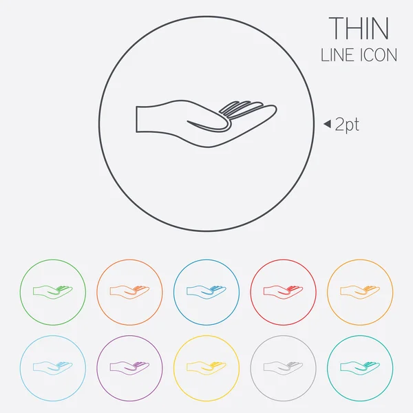 Spende Handzeichen-Symbol. Wohltätigkeit oder Stiftung. — Stockvektor