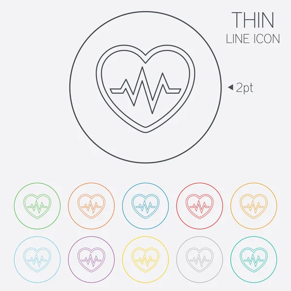 Heartbeat teken pictogram. cardiogram symbool. — Stockvector