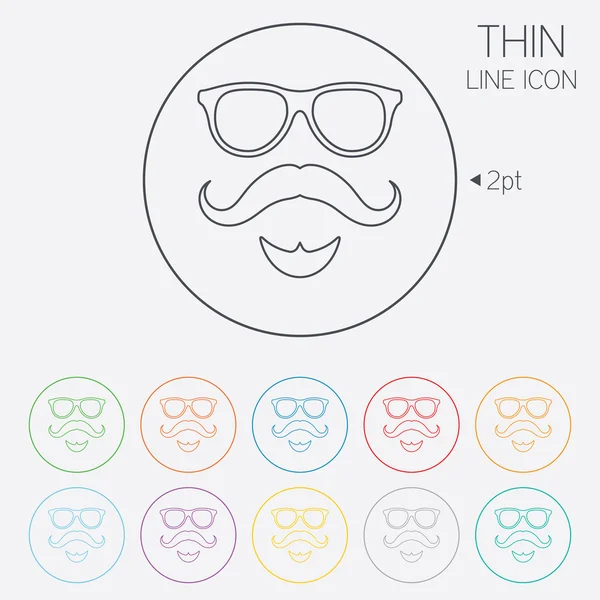Mustache and Glasses sign icon. Hipster symbol. — Stock Vector