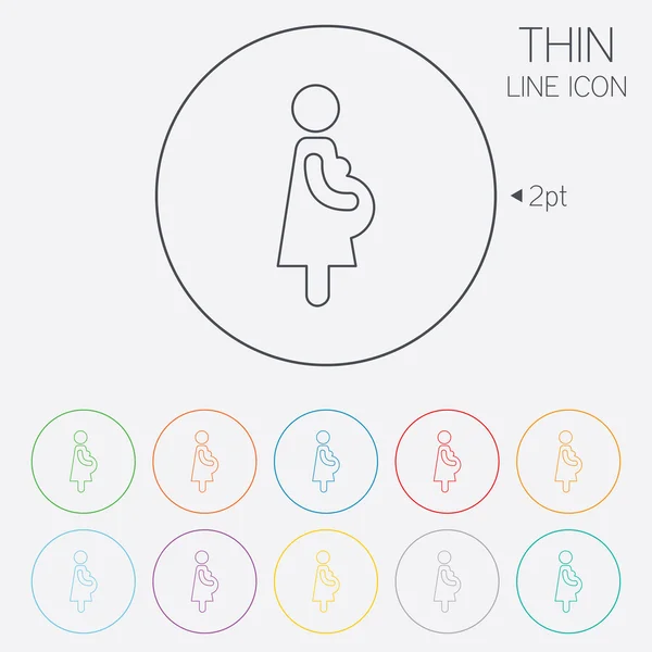 Icono de signo embarazada. Símbolo del embarazo . — Archivo Imágenes Vectoriales