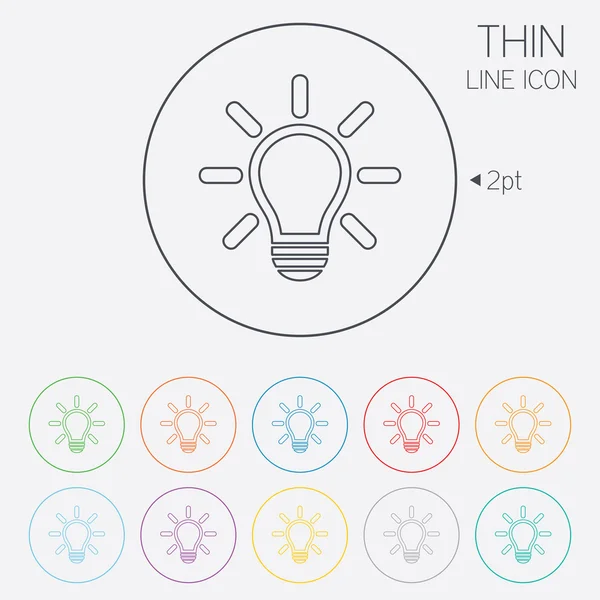 Lichte lamp teken pictogram. idee symbool. — Stockvector