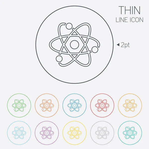 Signo de átomo icono. Símbolo de parte átomo . — Archivo Imágenes Vectoriales