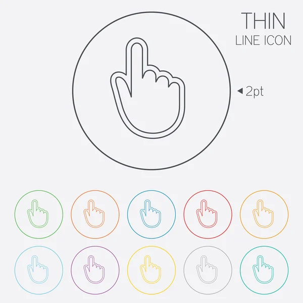 Hand cursor teken pictogram. hand aanwijzer symbool. — Stockvector