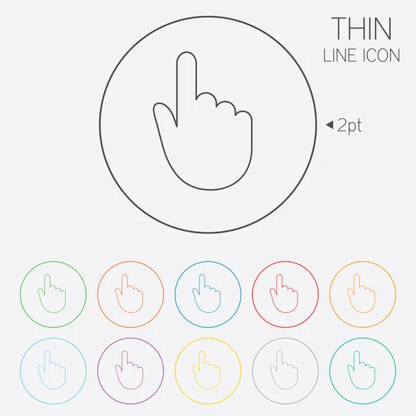 Hand cursor sign icon. Hand pointer symbol. — Stock Vector