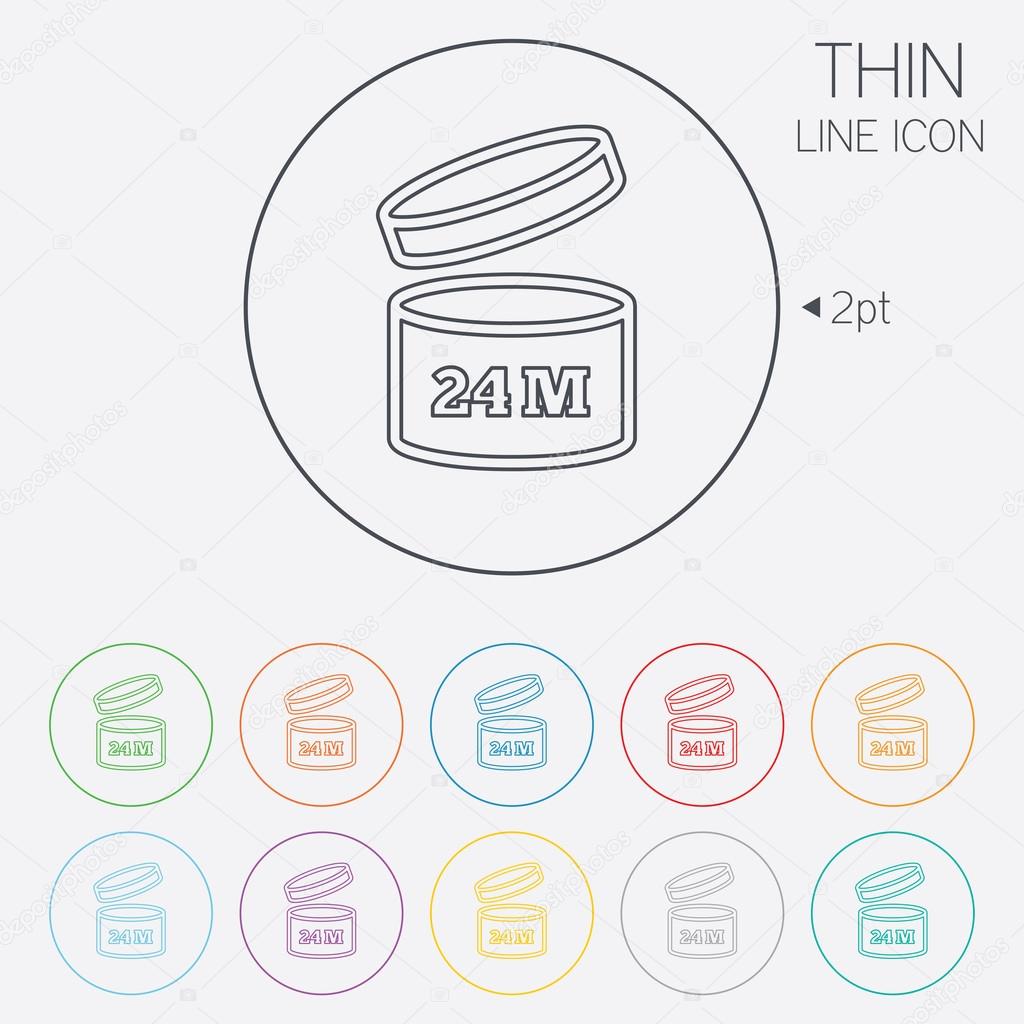 After opening use 24 months sign icon. Expiration date. Thin line circle web icons with outline. Vector