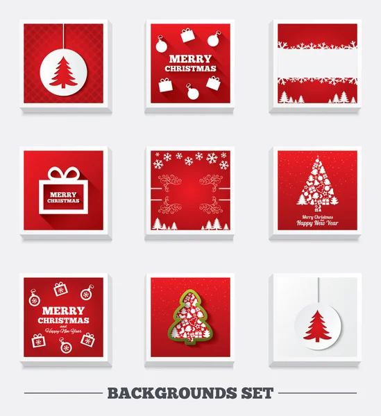 圣诞节背景。树及礼品盒. — 图库矢量图片
