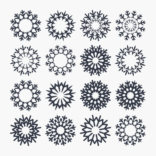 Snowflake icons. Christmas and New year symbol — Stock Vector
