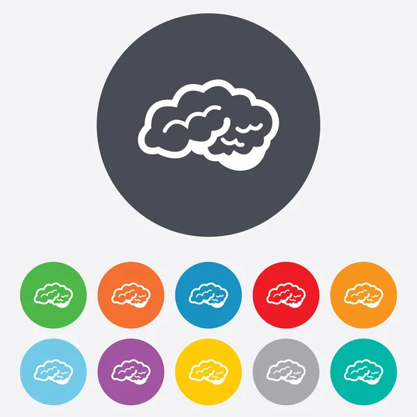 Cerebro con signos cerebelo iconos — Vector de stock