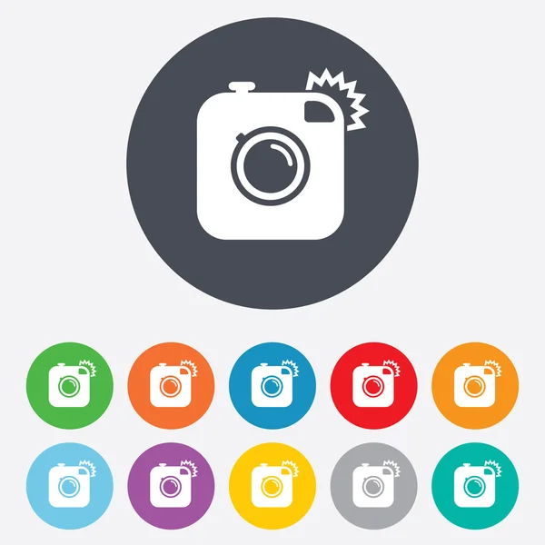 Cámaras de fotos Hipster signos iconos — Vector de stock