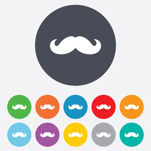 Hipster bigode sinais ícones — Vetor de Stock