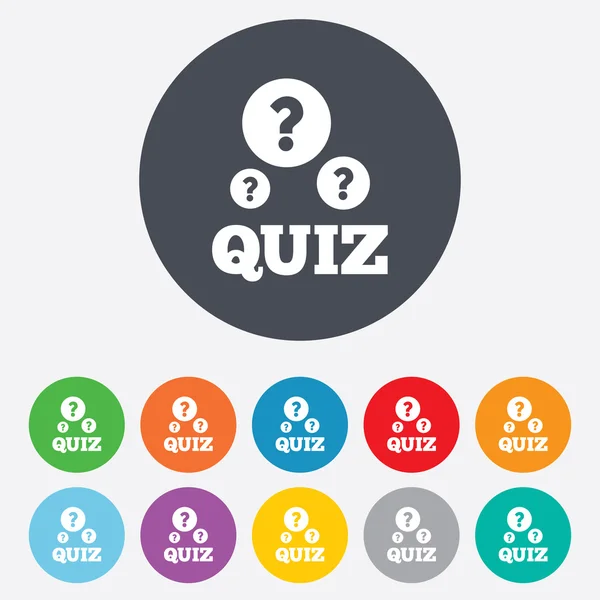 Quiz with question marks signs icons — Stock Vector