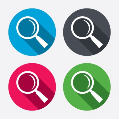 Büyüteç cam işareti simgeleri