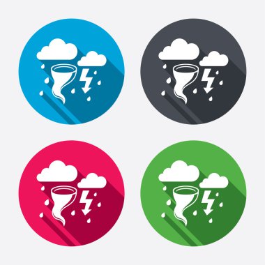 Fırtına kötü hava simgeleri imzalar. Gale kasırga.