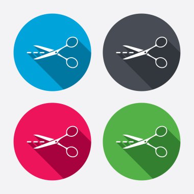 Makas kesim hattı ile simgeler imzalamak