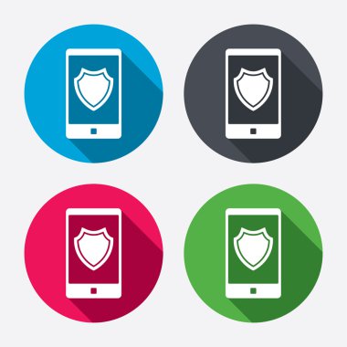 Smartphone koruma simgeler işaretleri.