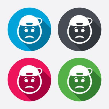 Hüzünlü simgeler rapçi yüz işaretleri