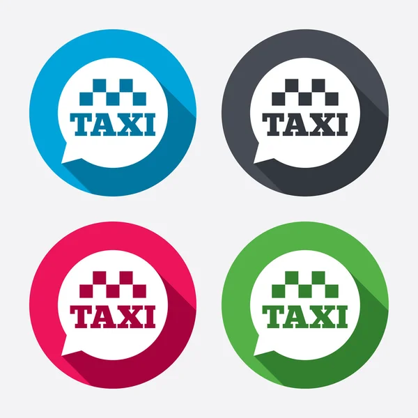 Taxi speech bubbles signs icons — Stock Vector