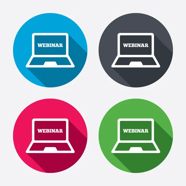Webinar laptop sign icons — Stock Vector