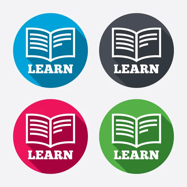 Learn Book sign icons — Stock Vector