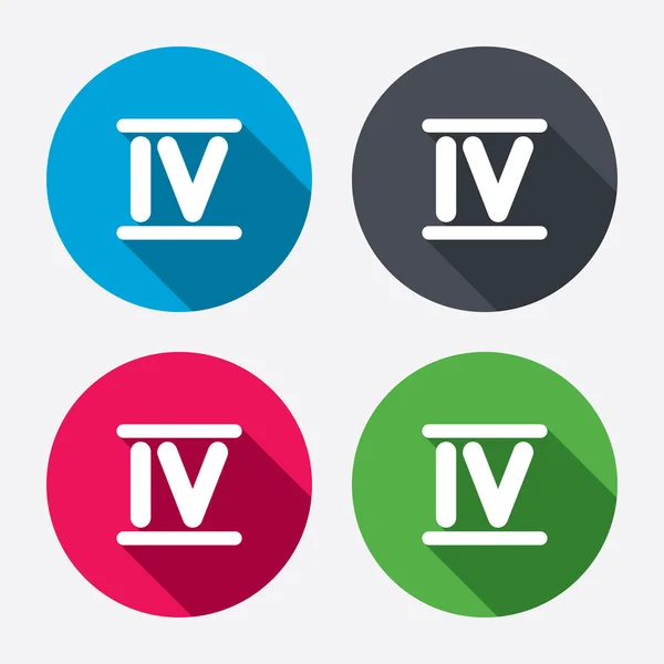 Romerska siffran fyra ikoner — Stock vektor