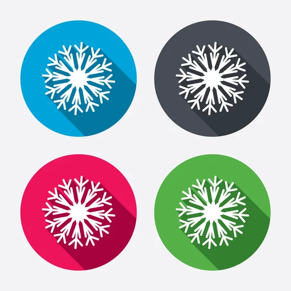 Fiocco di neve segni artistici icone — Vettoriale Stock
