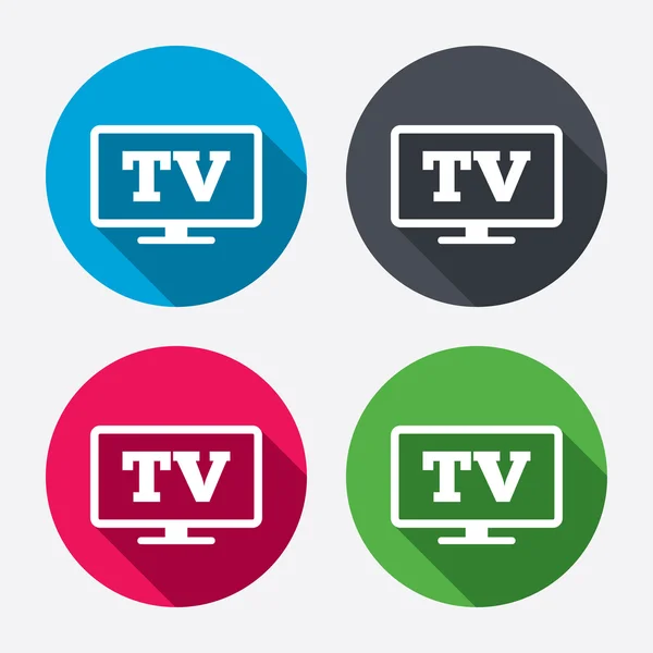 Widescreen TV sign icons — Stock Vector