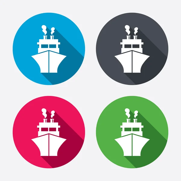 Iconos de barco o barco — Vector de stock