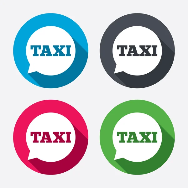 Taxi speech bubbles signs icons — Stock Vector