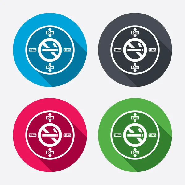 Non fumeur 10m signes de distance — Image vectorielle