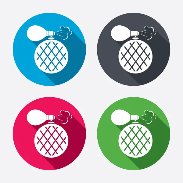 Iconos de signo de botella de perfume — Vector de stock